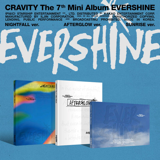 [CRAVITY] 7th Mini Album [EVERSHINE] (NIGHTFALL Ver. / AFTERGLOW Ver. / SUNRISE Ver.) (Random Ver.)